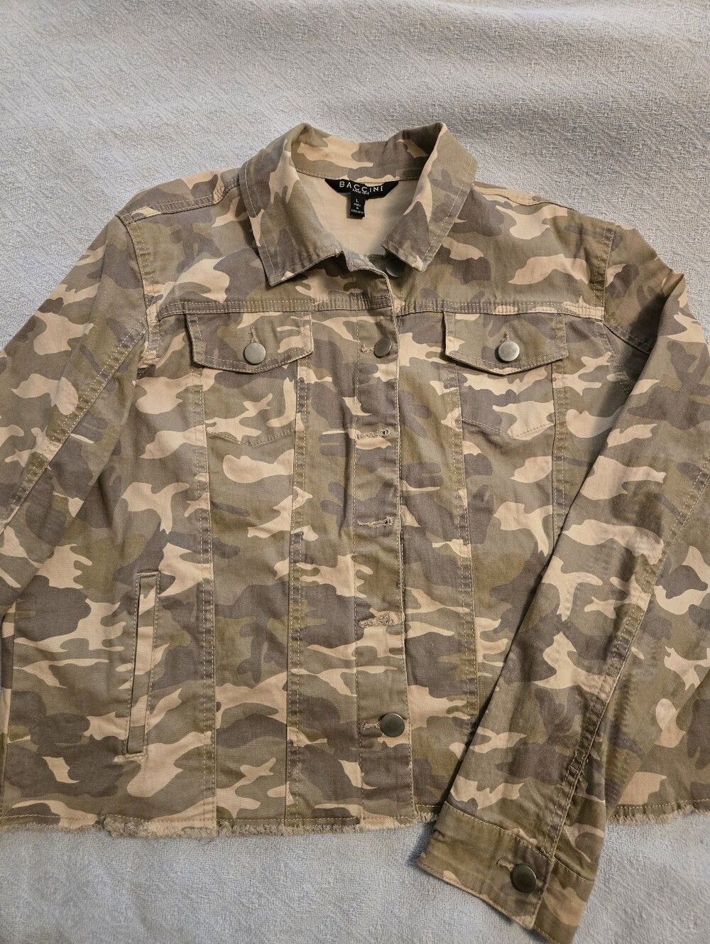 Baccini Camo Jacket in Tan and Olive Size Large Vintage